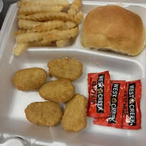 The Sticks BBQ — kids meal: chicken nuggets, crinkle-cut fries, dinner roll, and BBQ sauce, Brownwood TX